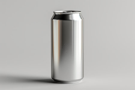 aluminum can mockup on white backgroud. Generative AI.の素材