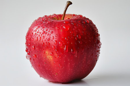 red apple with water drops .AI generated.の素材
