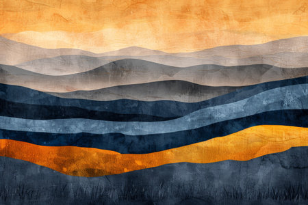 Grunge blue and yellow Textured background . Generative AI.の素材