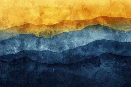 Grunge blue and yellow Textured background . Generative AI.の素材