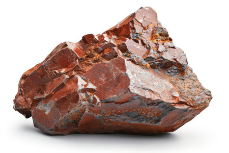 Large red rust rock stones isolated on a transparent background, Generative Ai.の素材