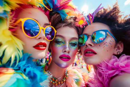 Generative AI of colorful and beautiful drag queen. LGTBQ concept..の素材