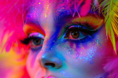 Generative AI of colorful and beautiful drag queen. LGTBQ concept..の素材