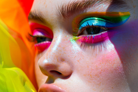 Generative AI of colorful and beautiful drag queen. LGTBQ concept..の素材