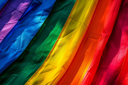 landscape in rainbow colors. LGBTQ and pride month concept. Generated with ai..の素材