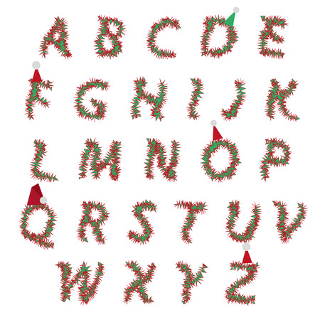 Christmas colorful and fluffy font on an isolated background.のイラスト素材