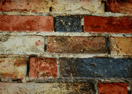 The wall of colored brick is decorative