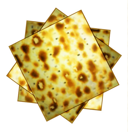 Passover matzah. Feast of Passover. The Jewish Passover vector illustration on isolated background.のイラスト素材