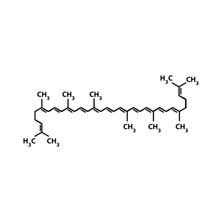Lycopene is a chemical molecular formula. Vector illustration on isolated backgroundのイラスト素材