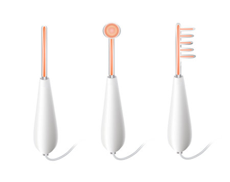 Darsonval. The device for the treatment of the skin. Vector illustration on isolated background.