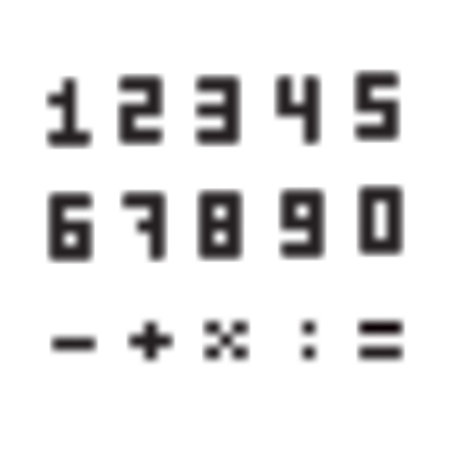 A set of amazing fuzzy numbers. Blurred numbers from 0 to 9. The plus sign, minus, divide, multiply,...