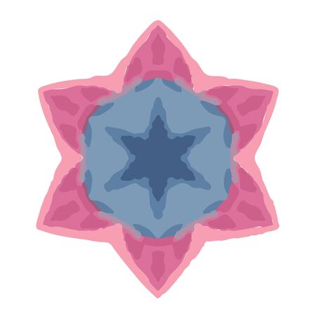 Vintage Star of David. Jewish six-pointed star. Hand draw. Vector illustration on isolated background.のイラスト素材