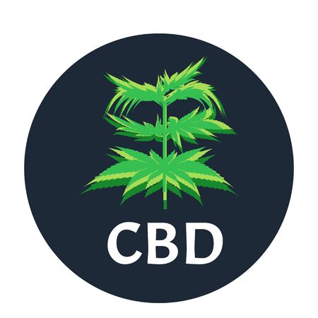 Marijuana icons cbd. Cannabinoid . Marijuana leaf oil. Hemp oil. Vector illustration on isolated background.のイラスト素材