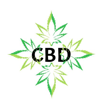 Marijuana icons cbd. Cannabinoid. Marijuana leaf oil. Hemp oil. Vector illustration on isolated background.のイラスト素材