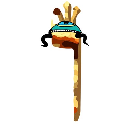 Hebrew font matzo texture. Hebrew letters in kipa and pace. Alphabet holiday Passover. Passover matzo. Vector illustration on isolated background.のイラスト素材