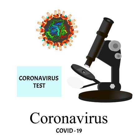 Coronavirus. Coronavirus infection COVID 19. Virus structure. Coronavirus test. Infographics. Vector illustration on isolated background.のイラスト素材