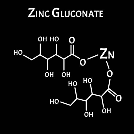 Zinc Gluconate is a molecular chemical formula. Zinc infographics. Vector illustration on isolated background.のイラスト素材