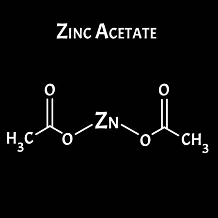 Zinc Acetate is a molecular chemical formula. Zinc infographics. Vector illustration on isolated background.のイラスト素材