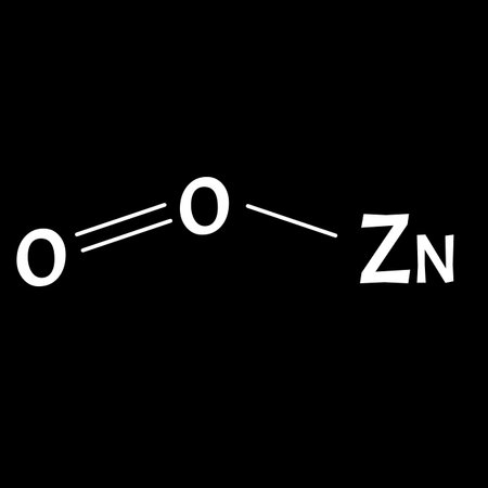 Zinc oxide is a molecular chemical formula. Zinc infographics. Vector illustration on isolated background.のイラスト素材