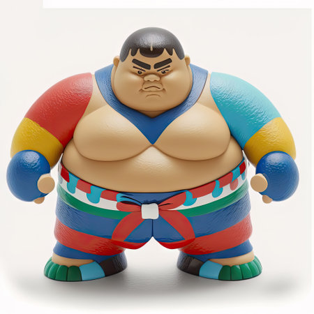 Child's Sumo toy, 3d illustrationの素材