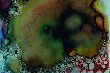 Abstract watercolor hand painted background. Colorful texture with spots and stainsの素材