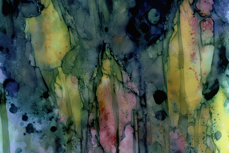 Watercolor abstract background. Hand-drawn illustration. Alcohol ink texture.の素材