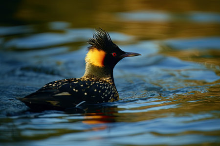 Red-necked grebe (Crested grebe)の素材