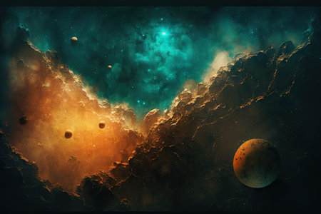 Planets and galaxy, science fiction wallpaper. Beauty of deep space.の素材