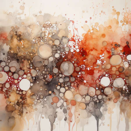Abstract watercolor background with spots and splashes. Digital art painting.の素材