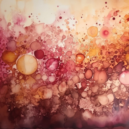 Abstract watercolor background with spots, stains and splashes on paperの素材