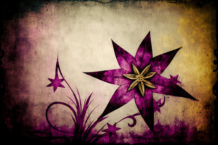 Grunge floral background with space for your text or image.の素材