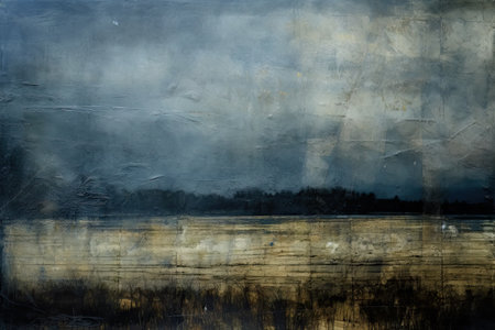 Old concrete wall with reflection of trees in water. Abstract background.の素材