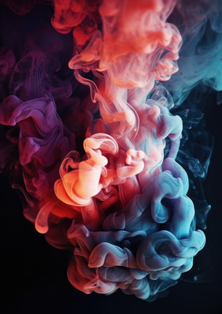 Colorful cloud of smoke on a black background. Abstract background.の素材