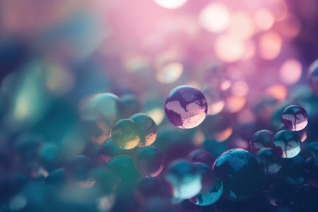 abstract background with bokeh defocused lights and glass ballsの素材