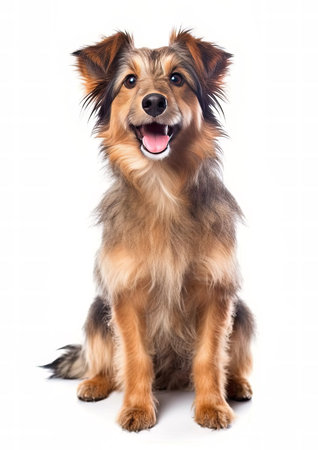 Australian Terrier isolated on white background. Studio shot.の素材
