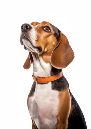 Portrait of a Beagle dog isolated on a white background.の素材