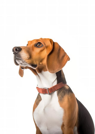Beagle dog isolated on a white background. Close-up.の素材