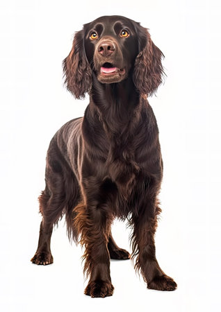 Boykin Spaniel in front of a white backgroundの素材