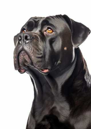 Cane Corso dog isolated on white background. Studio shot.の素材