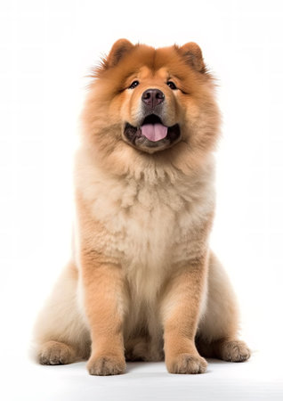 Beautiful chow chow dog isolated on a white background.の素材