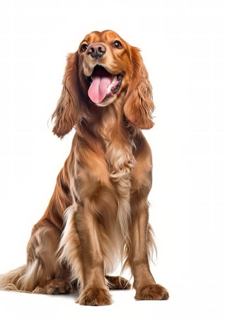 English Cocker Spaniel isolated on a white background. Studio shot.の素材