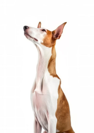 Ibizan Hound, isolated on a white background. Studio shot.の素材