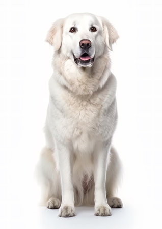 Kuvasz isolated on white background. Studio shot.の素材