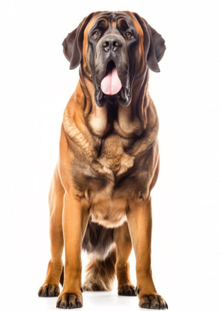 Mastiff dog isolated on white background. Studio shot.の素材