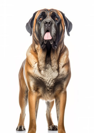 Mastiff dog isolated on white background. Studio shot.の素材