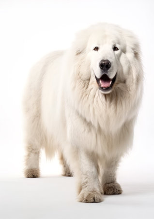 Maremma Sheepdog on a white background. Studio shot. Isolated.の素材