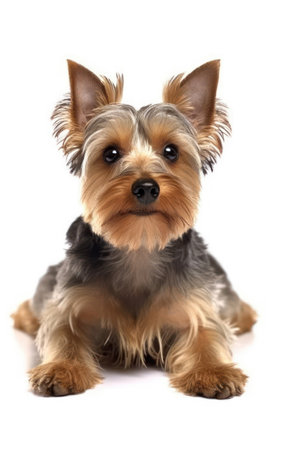 Silky Terrier in front of a white backgroundの素材