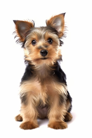 Silky Terrier in front of a white backgroundの素材