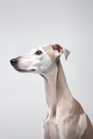 Sloughi dog isolated on a white background. Studio shot.の素材