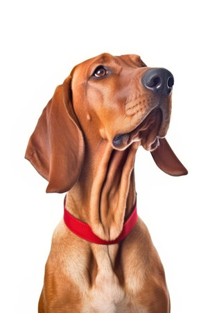 Portrait of a Redbone Coonhound, isolated on white backgroundの素材